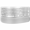 Teclado ergonómico inalámbrico Logitech Wave Keys en español color blanco con reposamanos acolchado