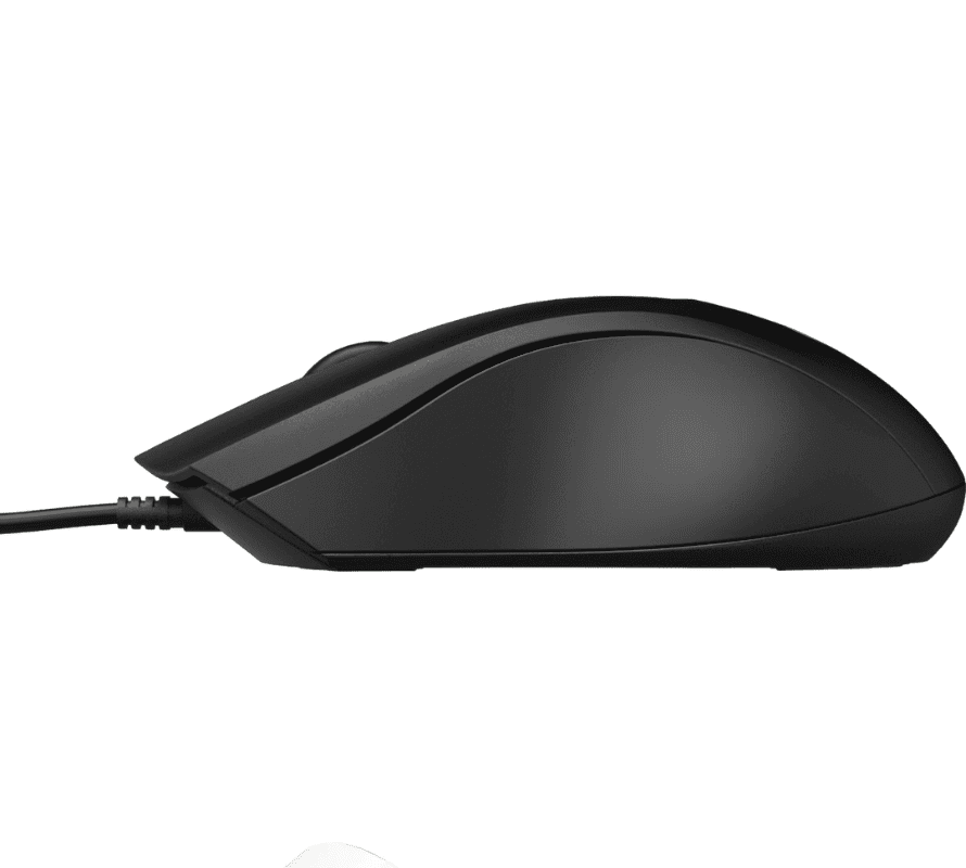 4 Mouse USB HP 100 alámbrico con sensor óptico de 1600 DPI y diseño ambidiestro