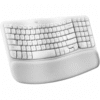 Teclado ergonómico inalámbrico Logitech Wave Keys en español color blanco con reposamanos acolchado
