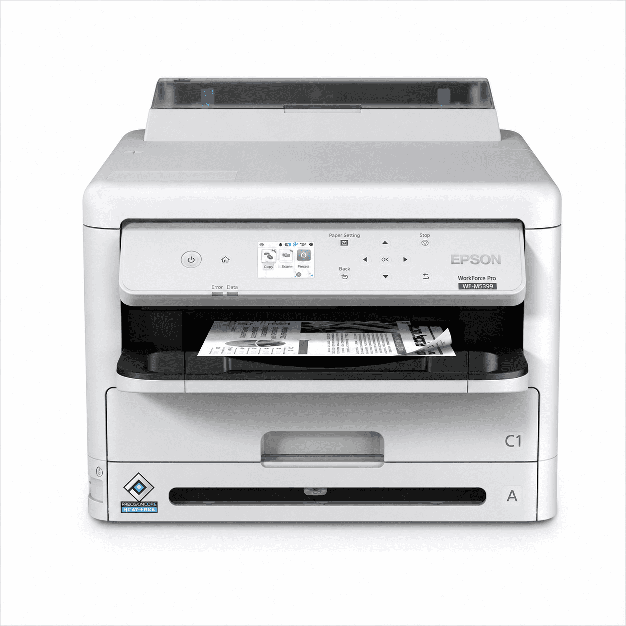 Impresora Monocromática Epson WorkForce Pro WF-M5399 de alta velocidad con tecnología PrecisionCore y bajo costo de impresión para empresas