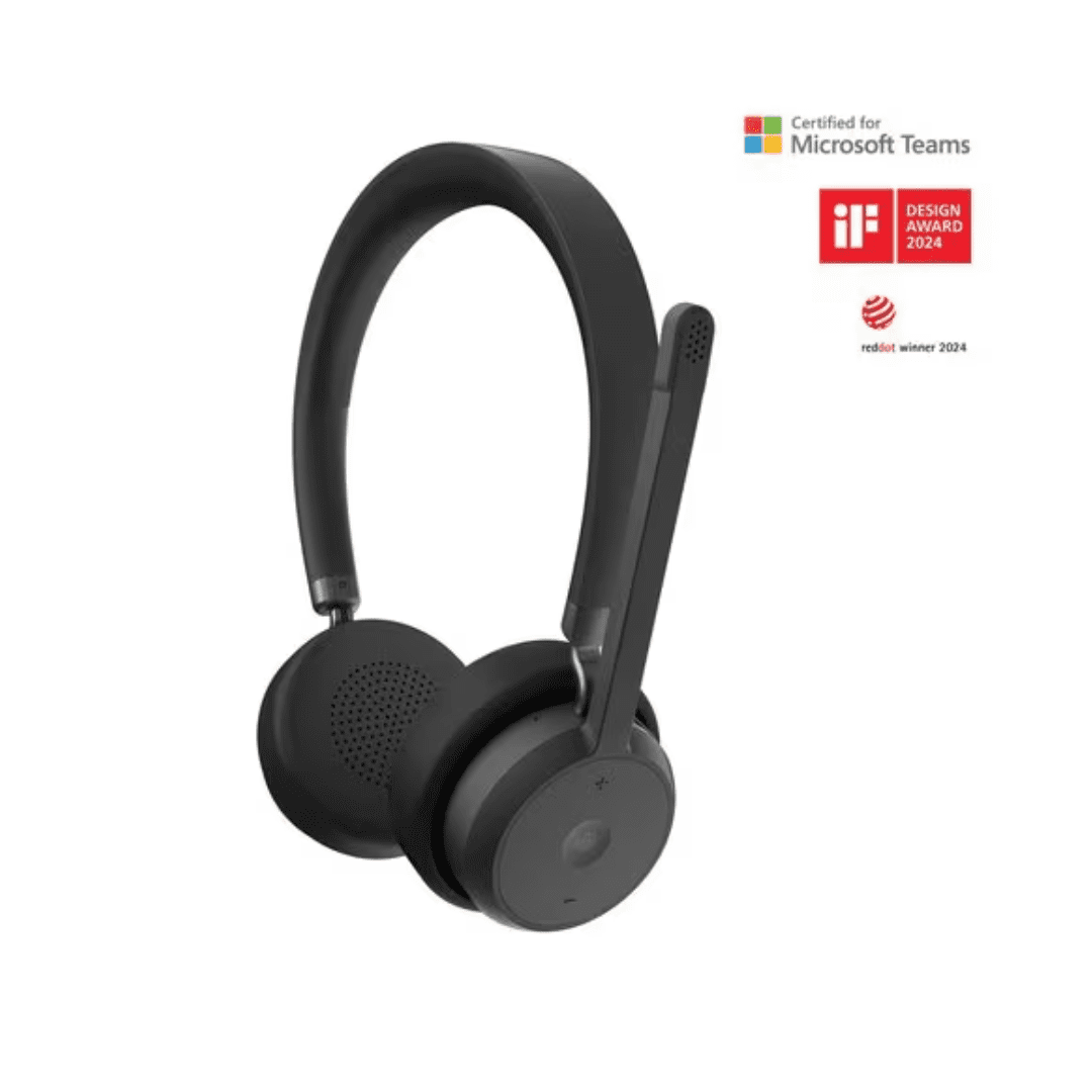 Auriculares Lenovo Wireless VoIP Headset supraaurales Bluetooth con certificación Microsoft Teams en color negro