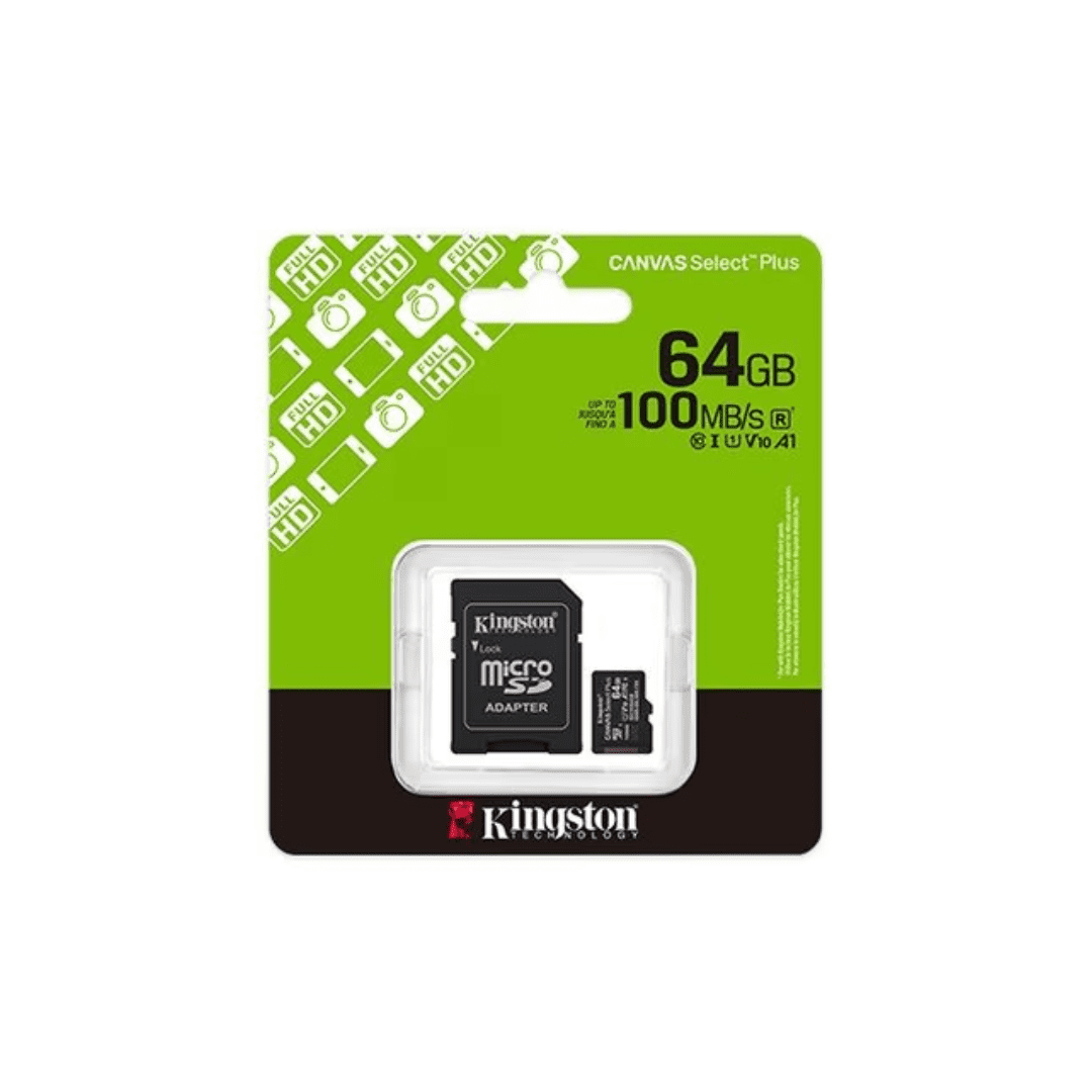MicroSDXC Kingston Canvas Select Plus 64GB Class 10 UHS-I V10 con 100MB/s de lectura