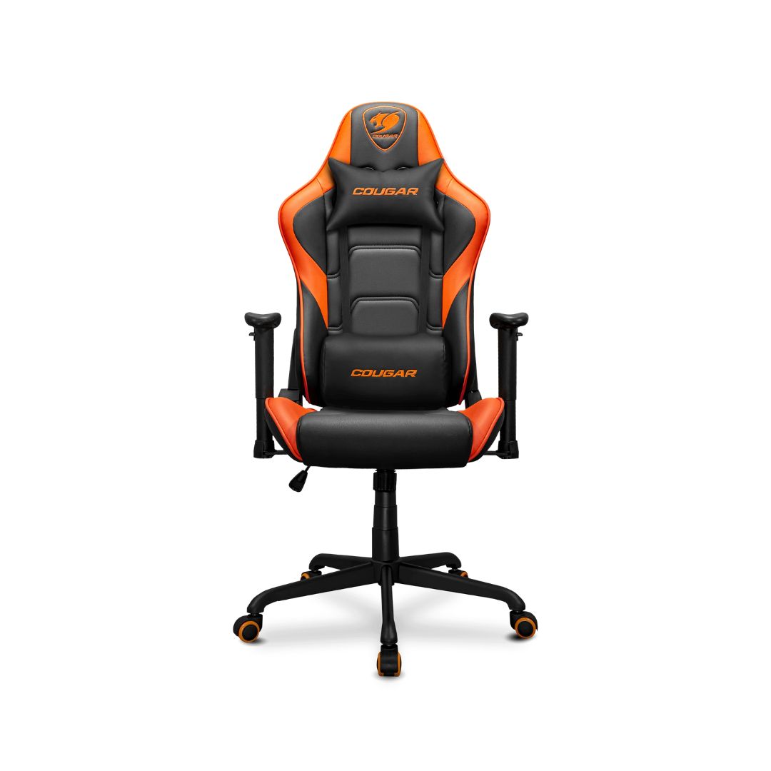 Silla gamer Cougar Armor Elite Orange ergonómica con diseño profesional y soporte lumbar