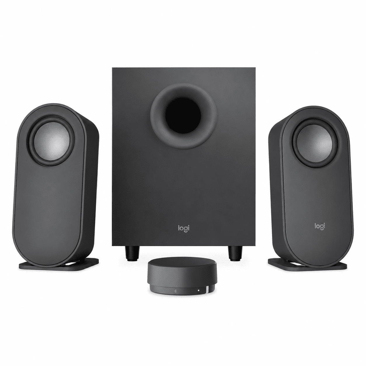 Logitech Z407 sistema de altavoces Bluetooth de escritorio con 40W RMS, subwoofer inalámbrico y control giratorio inalámbrico
