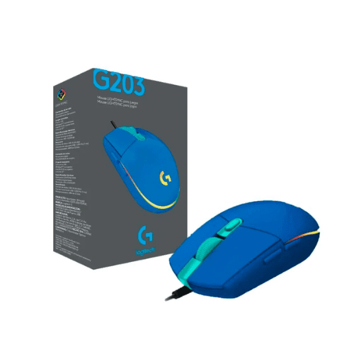 Mouse Logitech G203 LIGHTSYNC RGB Azul con caja Mouse gamer Logitech G203 LIGHTSYNC RGB azul con empaque original 8000 DPI Compuservices