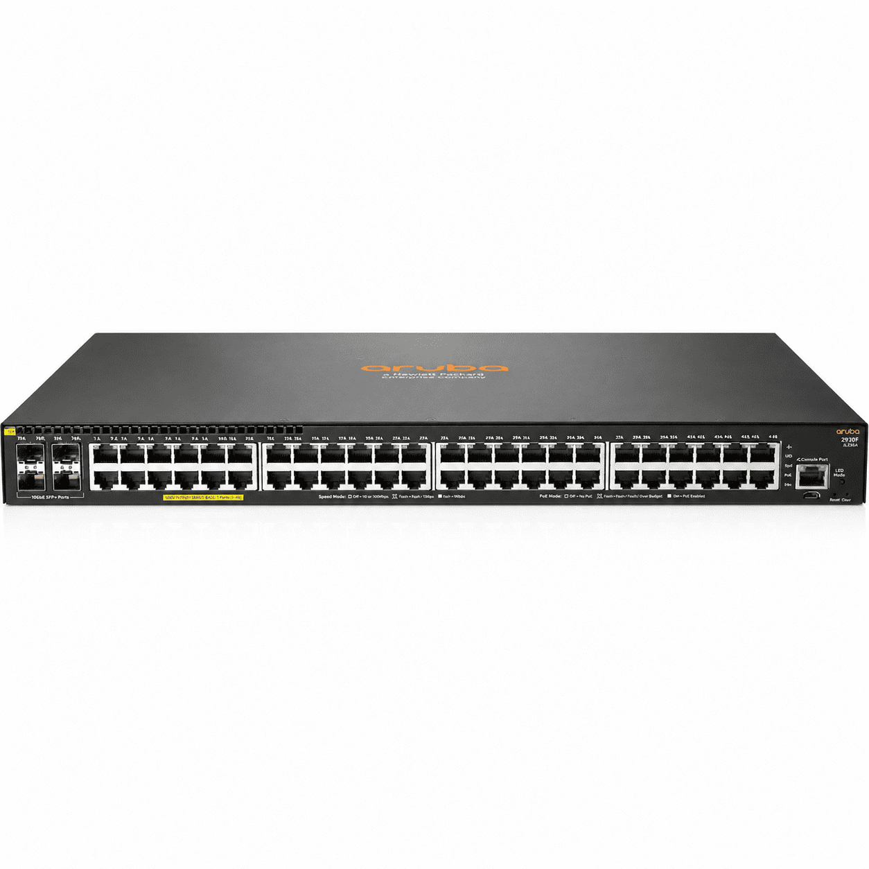Switch Aruba 2930F JL256A de 48 puertos Gigabit PoE+ con 4 puertos SFP+ 10Gb, Capa 3 administrable para redes empresariales