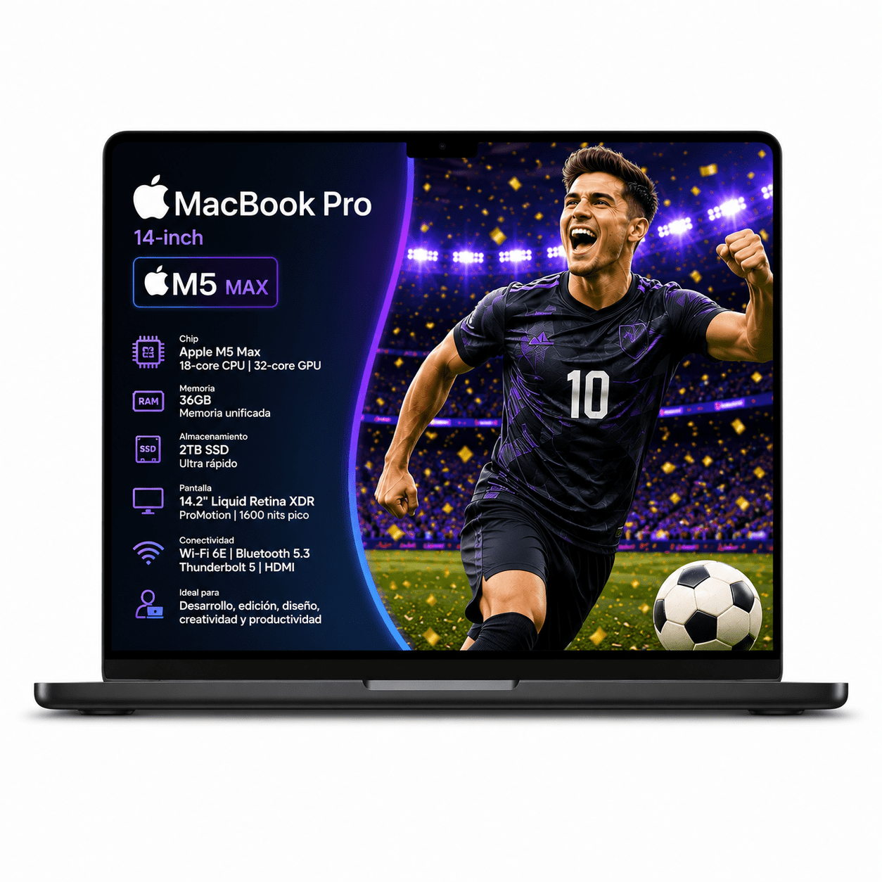 MacBook Pro 14 pulgadas Apple M5 Max 36GB RAM 2TB SSD Space Black