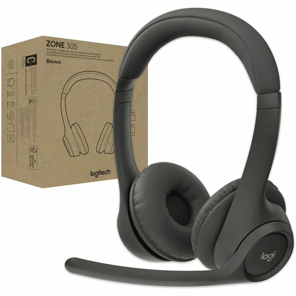 Logitech Zone 305 Auriculares Inalámbricos Bluetooth para Trabajo Híbrido con Certificación Teams - Imagen 2