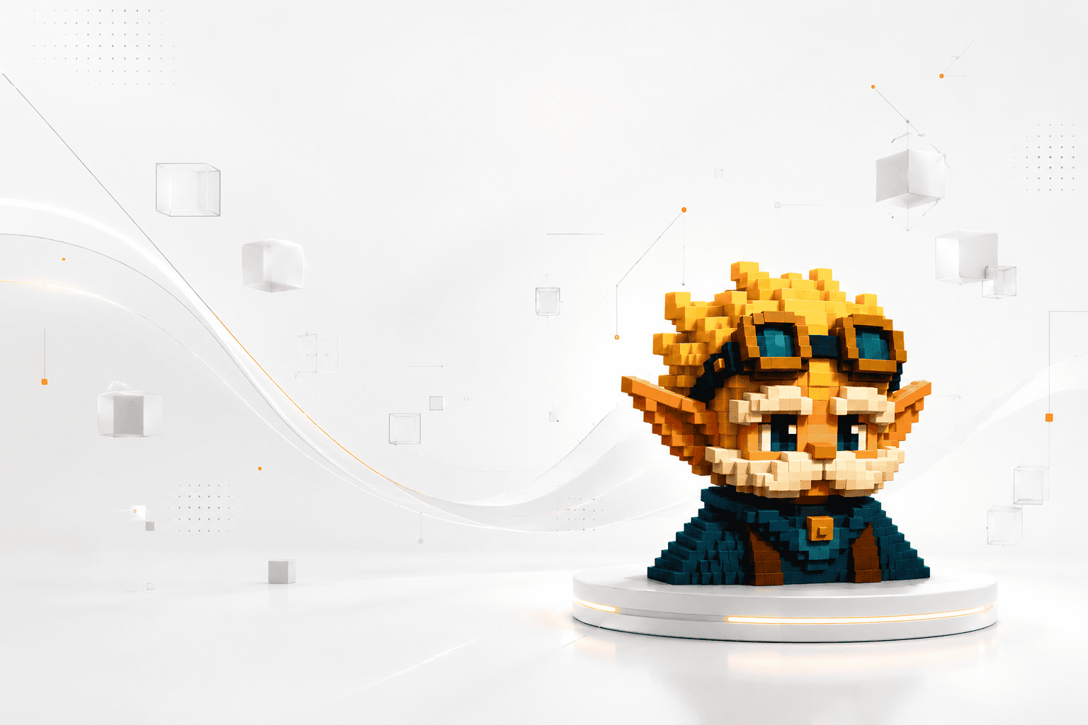 Heimerdinger en voxel, sin audífonos