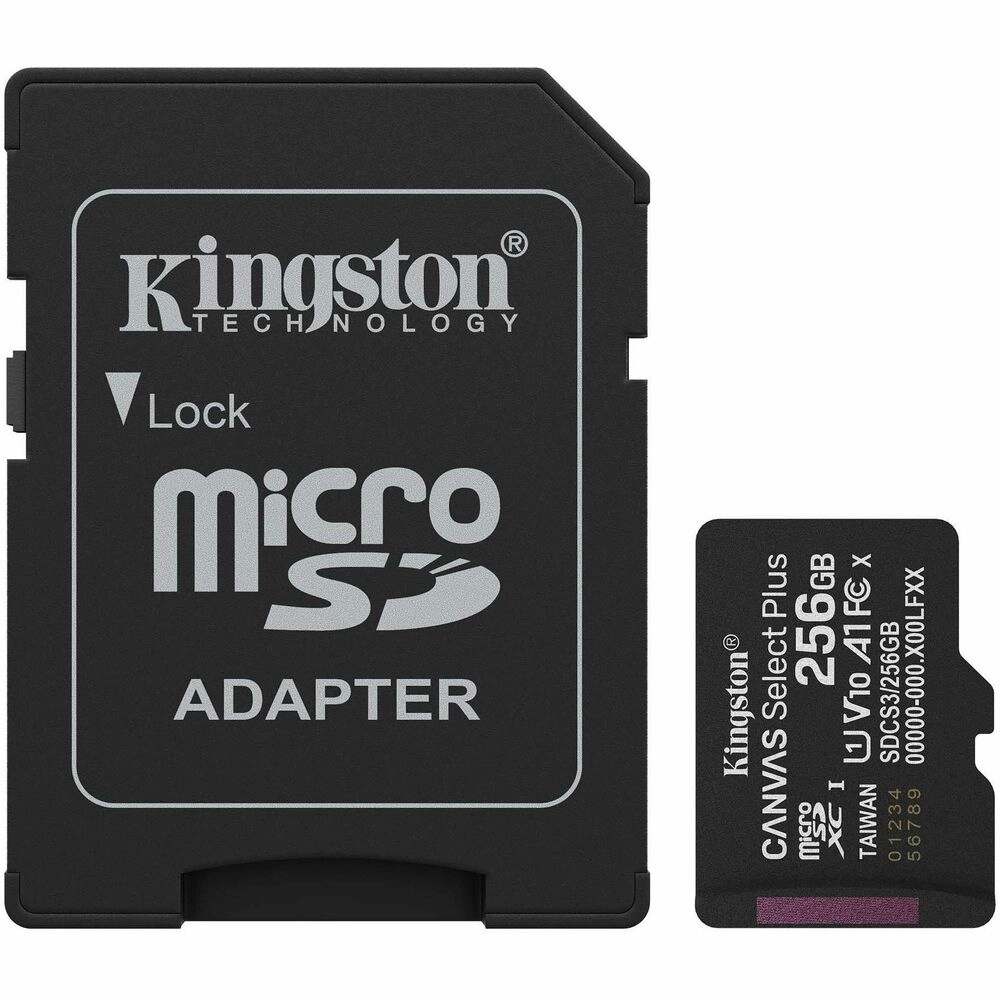 Kingston Canvas Select Plus microSDXC 256GB Clase 10 Velocidad 150MB/s para Android y Camaras
