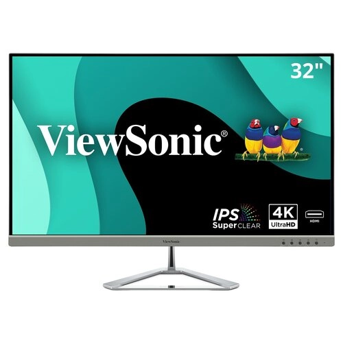 ViewSonic VX3276-4K-MHD 32" 4K UHD MVA 75Hz 2x HDMI DisplayPort Plata - Claridad 4K para trabajo y entretenimiento