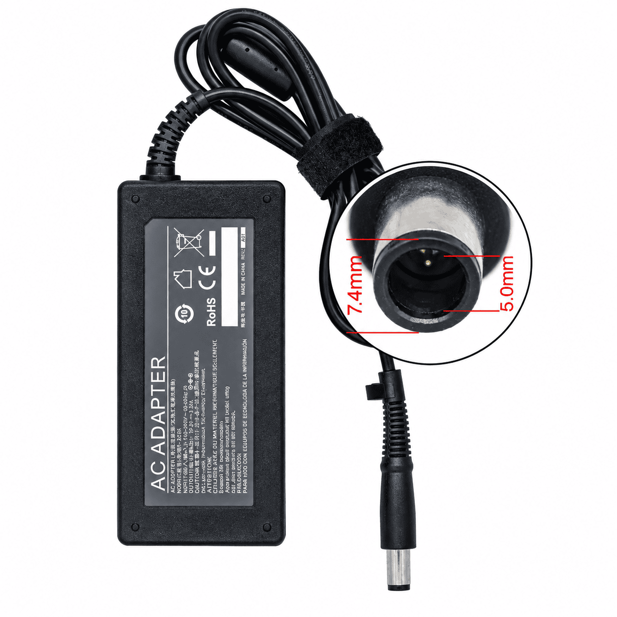 Cargador genérico para portátil HP 65W 19.5V 3.33A con conector punta aguja