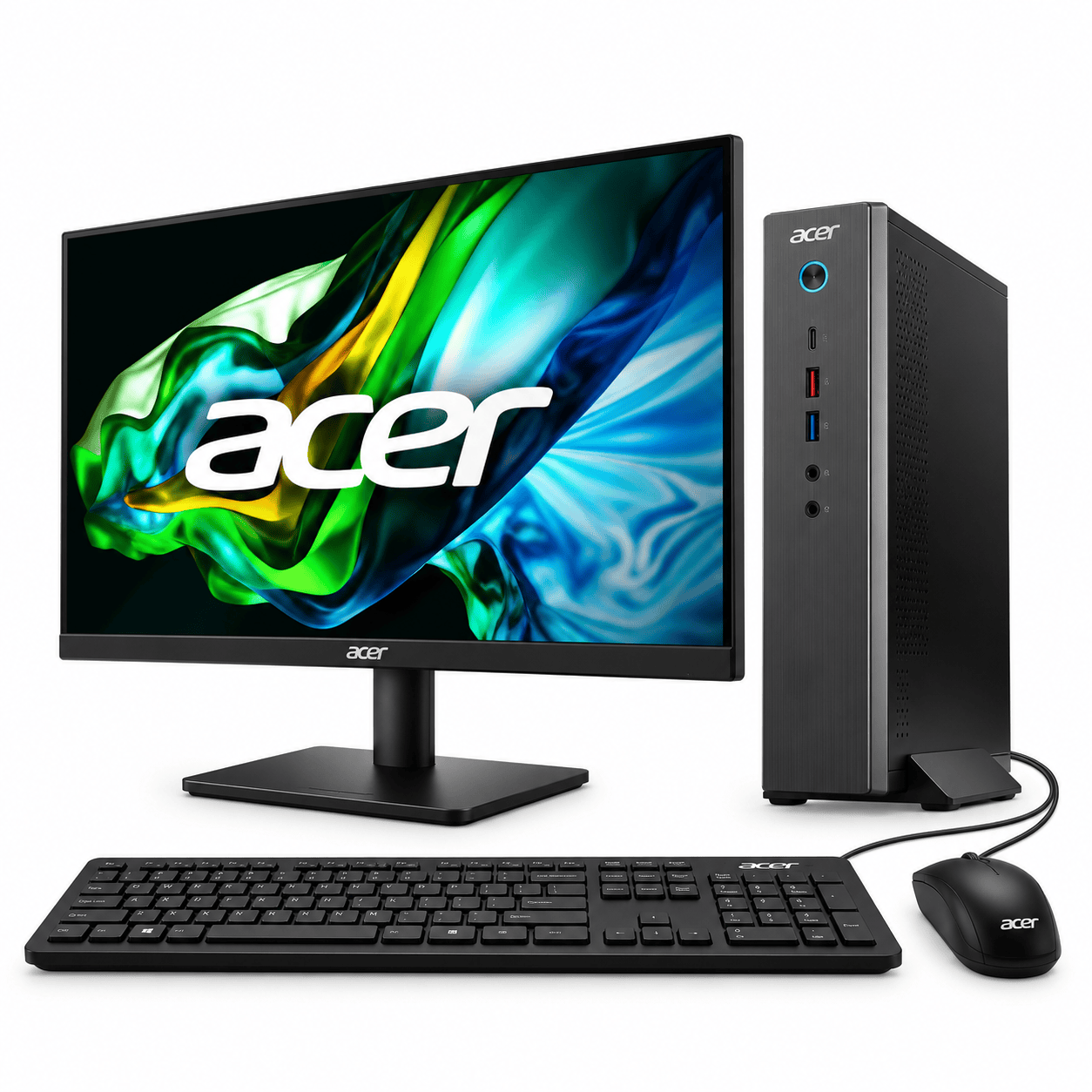 Computador Acer Veriton 2000 Mini VN2595GT-LD11 con monitor Acer KA242Y 23.8 pulgadas