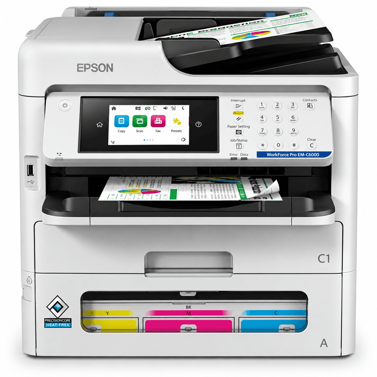 Epson WorkForce Pro EM-C800 Multifuncional Inkjet Color Blanca - Imprime hasta 50.000 páginas sin cambiar tinta