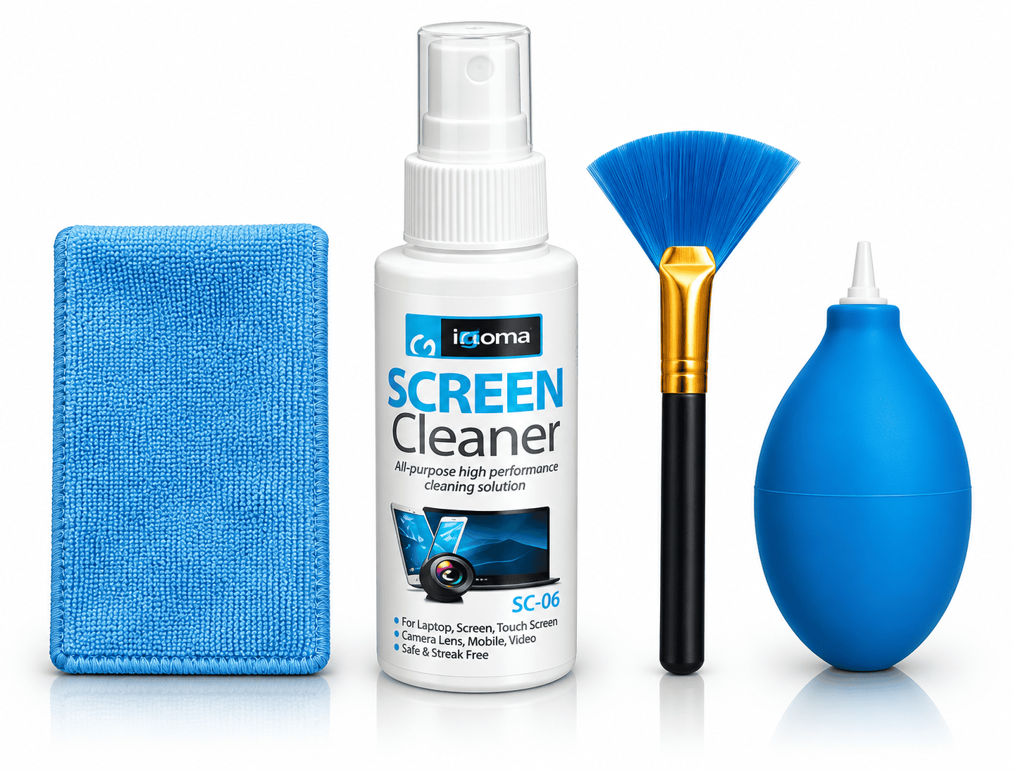 Kit de Limpieza 4 en 1 Igoma SC-06 para pantallas, TV, monitores y cámaras
