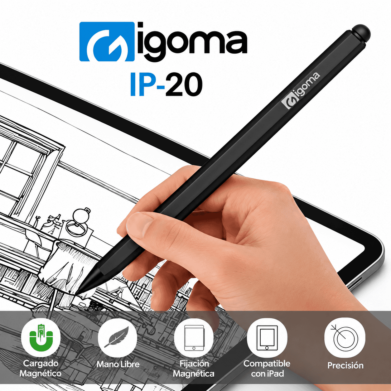 Lápiz Digital iPens Plus IP-20 Lápiz digital iPens Plus IP-20 stylus para pantallas compatibles