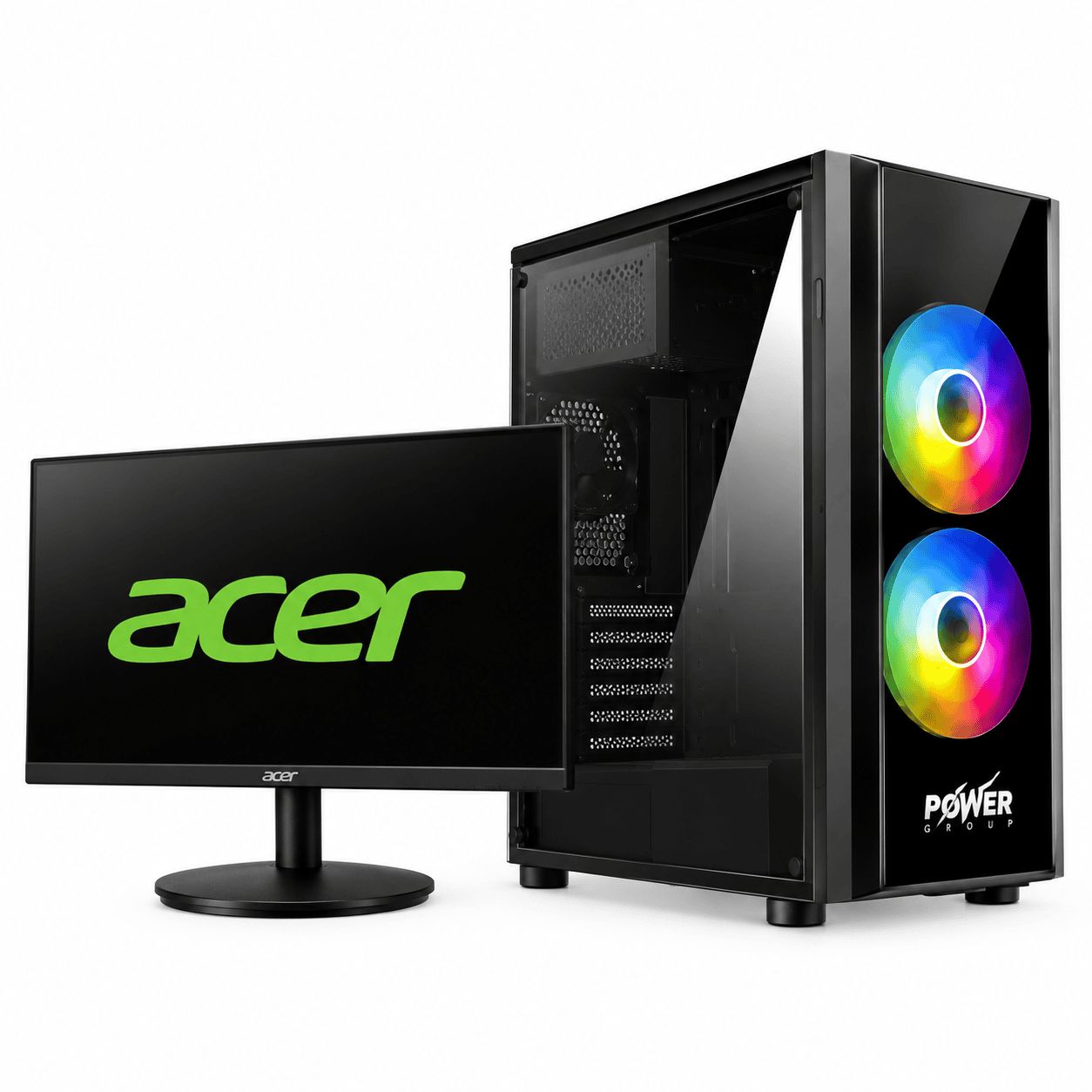 Computador Power Group R56162S Ryzen 5 5600GT 16GB RAM SSD ADATA 512GB gabinete F12 con Monitor Acer KA242Y 23.8 pulgadas