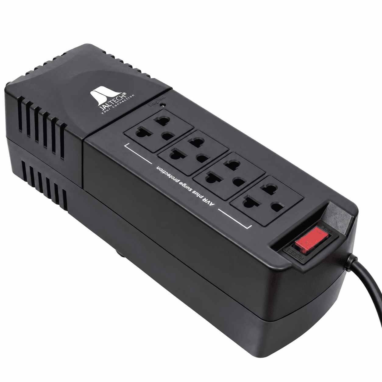 Regulador de voltaje Jaltech JAL-R1000 de 800VA y 400W con 4 tomas
